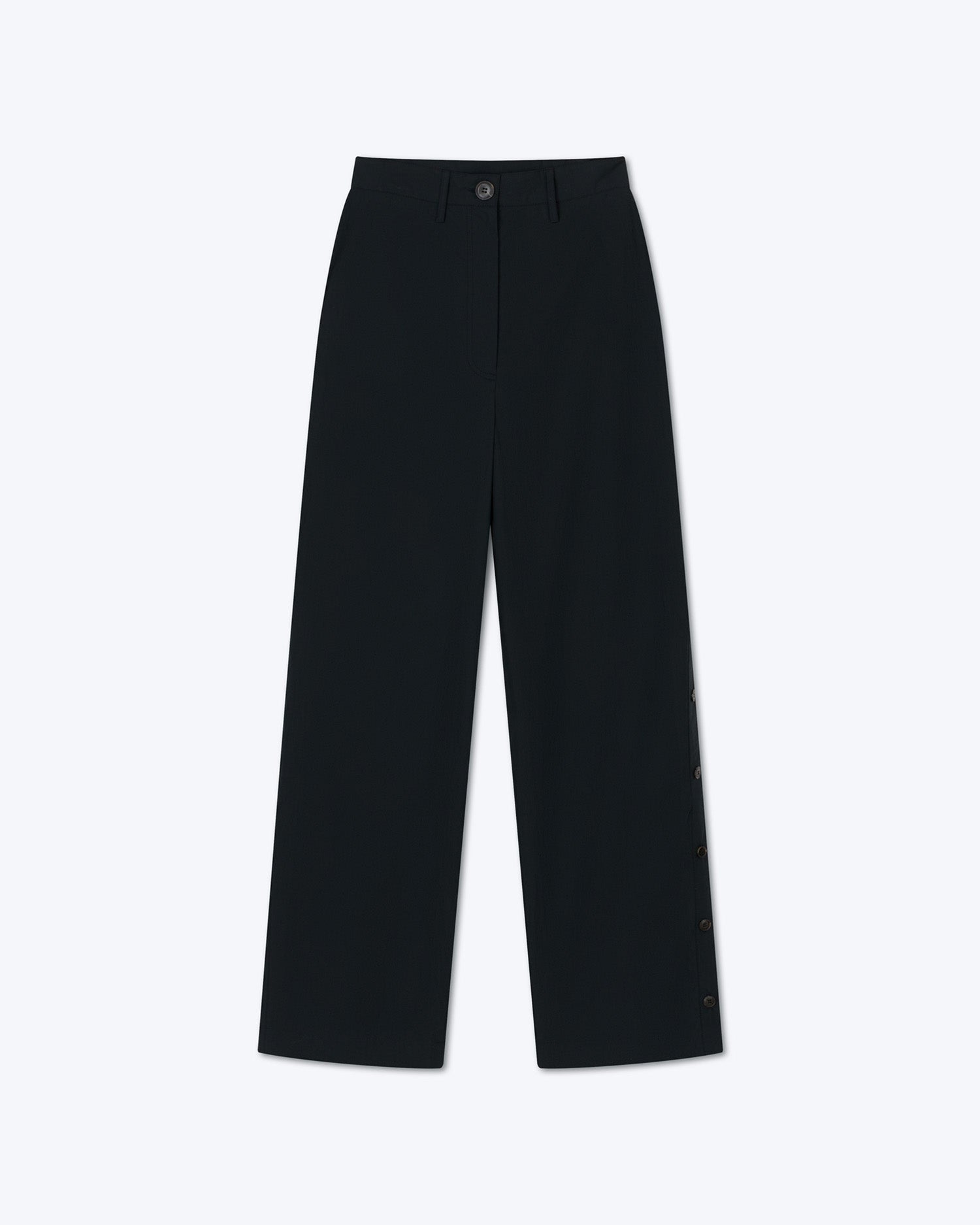 Womens | Nessa Cotton Straight-Leg Pants | Off Black