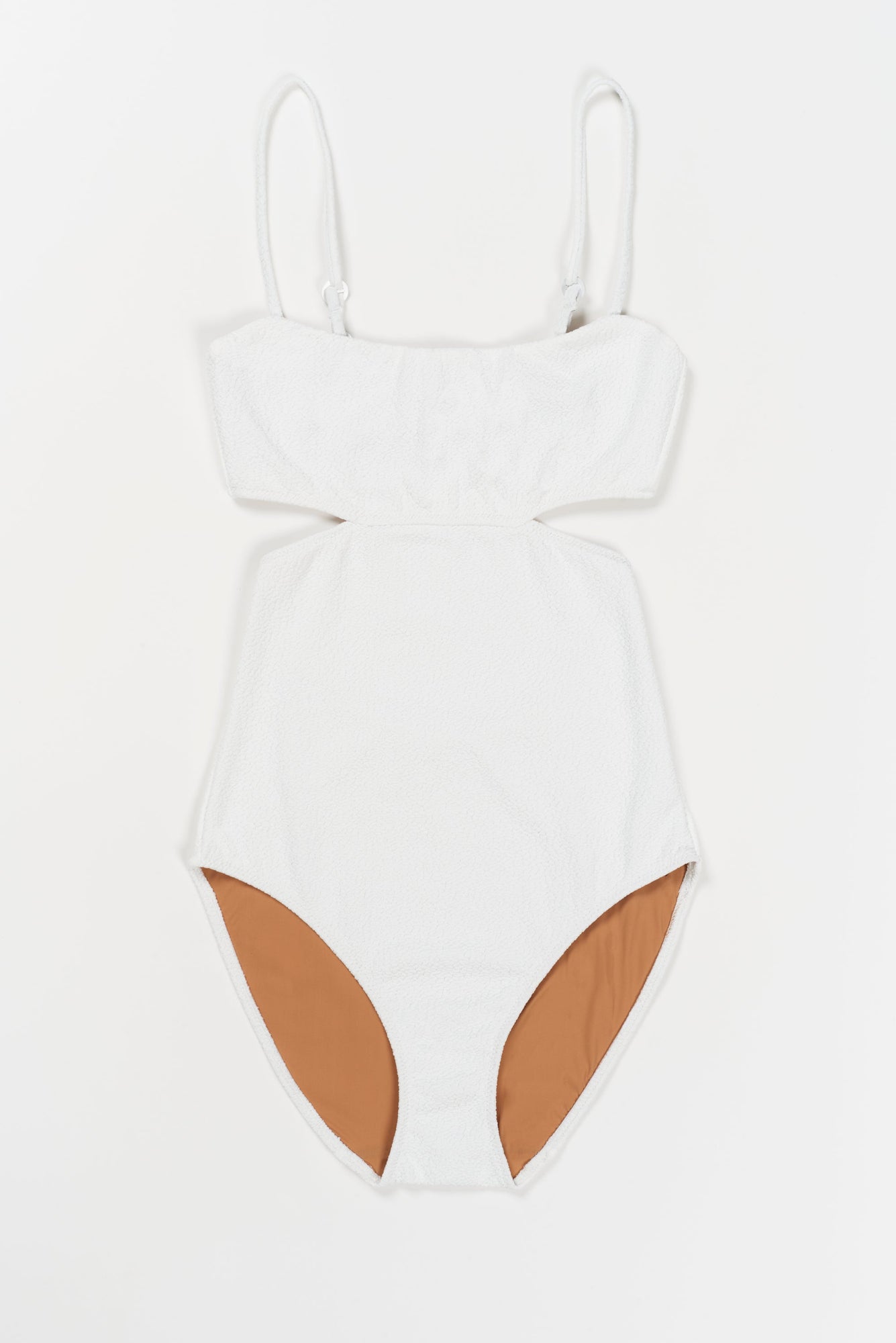 Boucle Hidden Underwire One Piece Suit | White