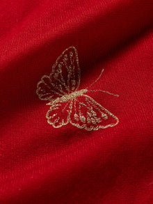 Embroidered Cashmere Shawl | Red