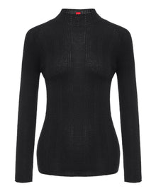 Long Sleeve Knit Top | Black