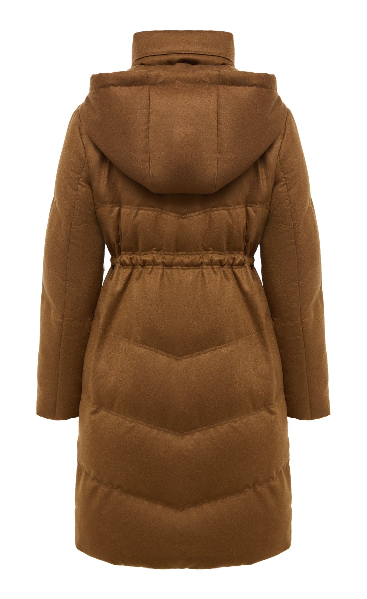 Long Cashmere Down Jacket | Brown