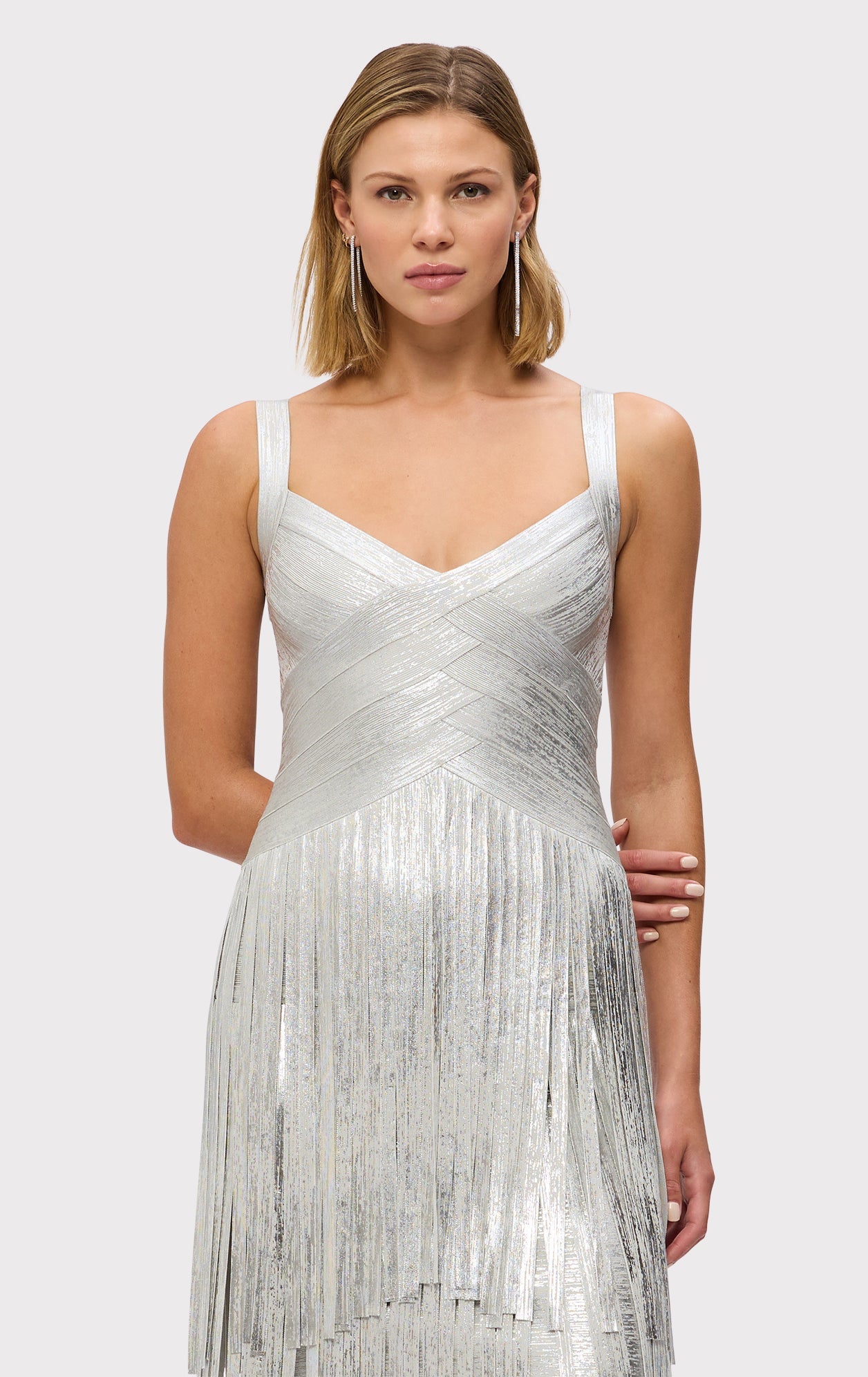 The Metallic Mischa Dress | Silver Foil