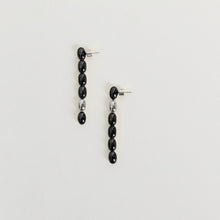 Edith Earrings | Silver PVD Plated Stainless Steel/Black Resin Beads