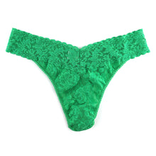 Signature Lace Original Rise Thong | Grassland Green