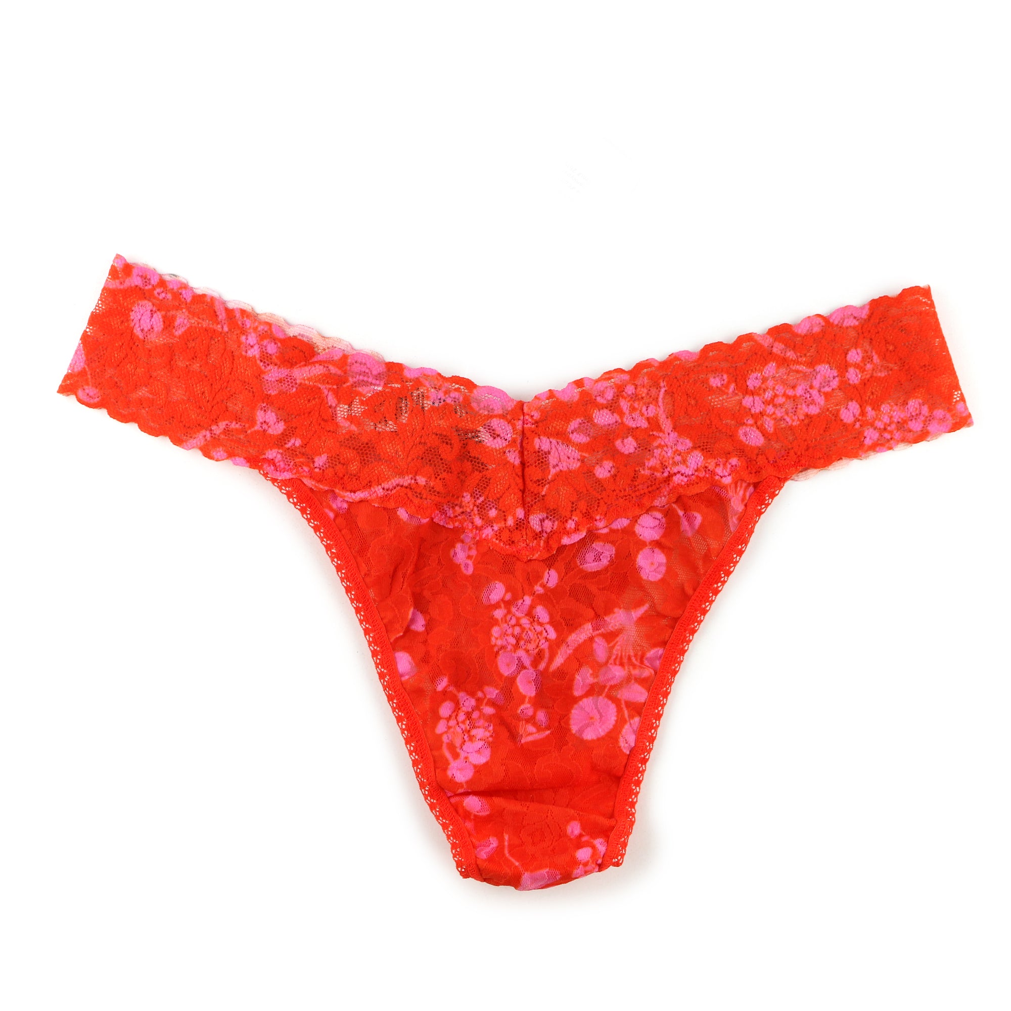 Signature Lace Original Rise Thong | Orange Crush Print