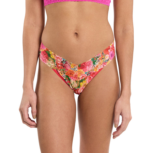 Signature Lace Original Rise Thong | Floramania (Pink)