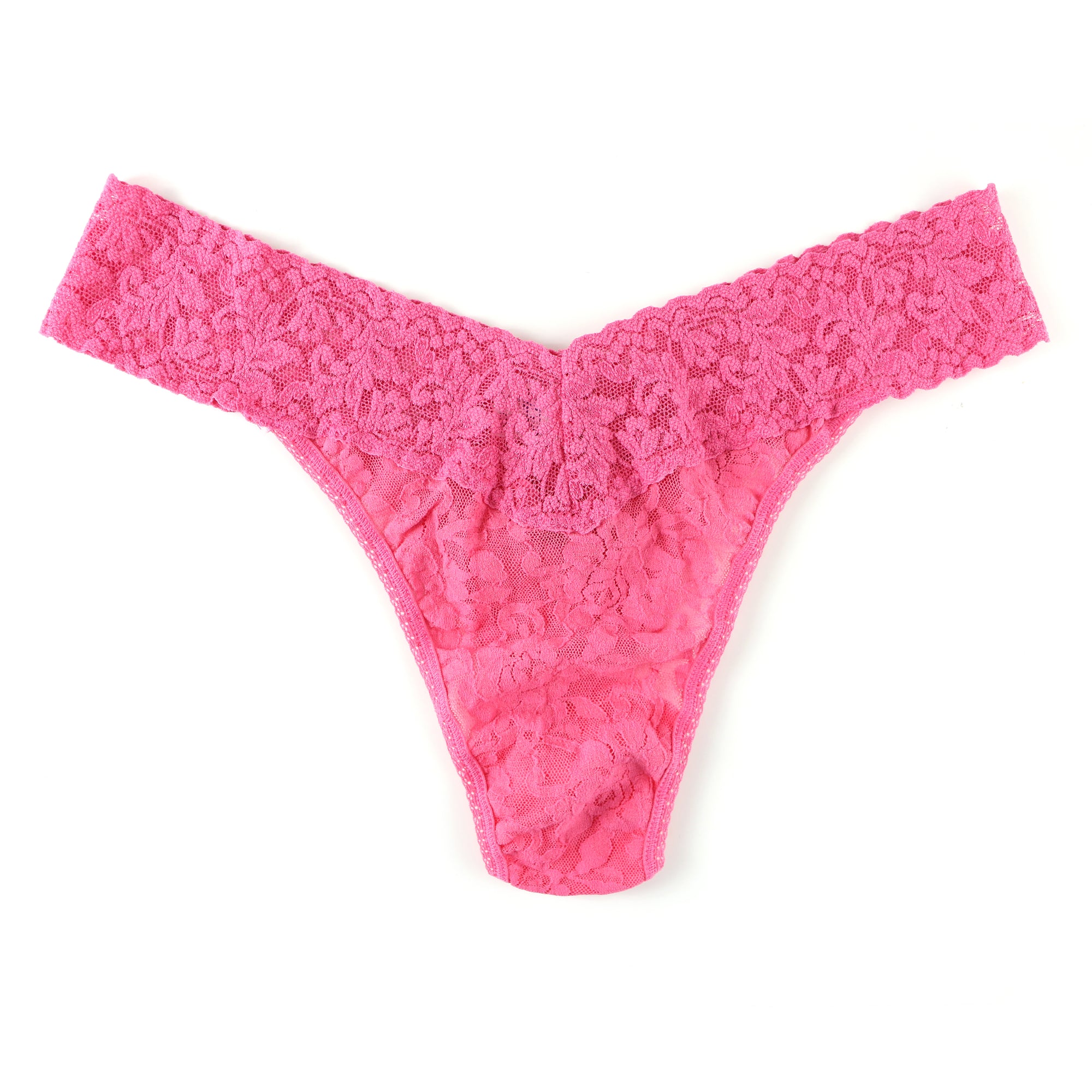 Plus Size Signature Lace Original Rise Thong | Sugar Rush Pink