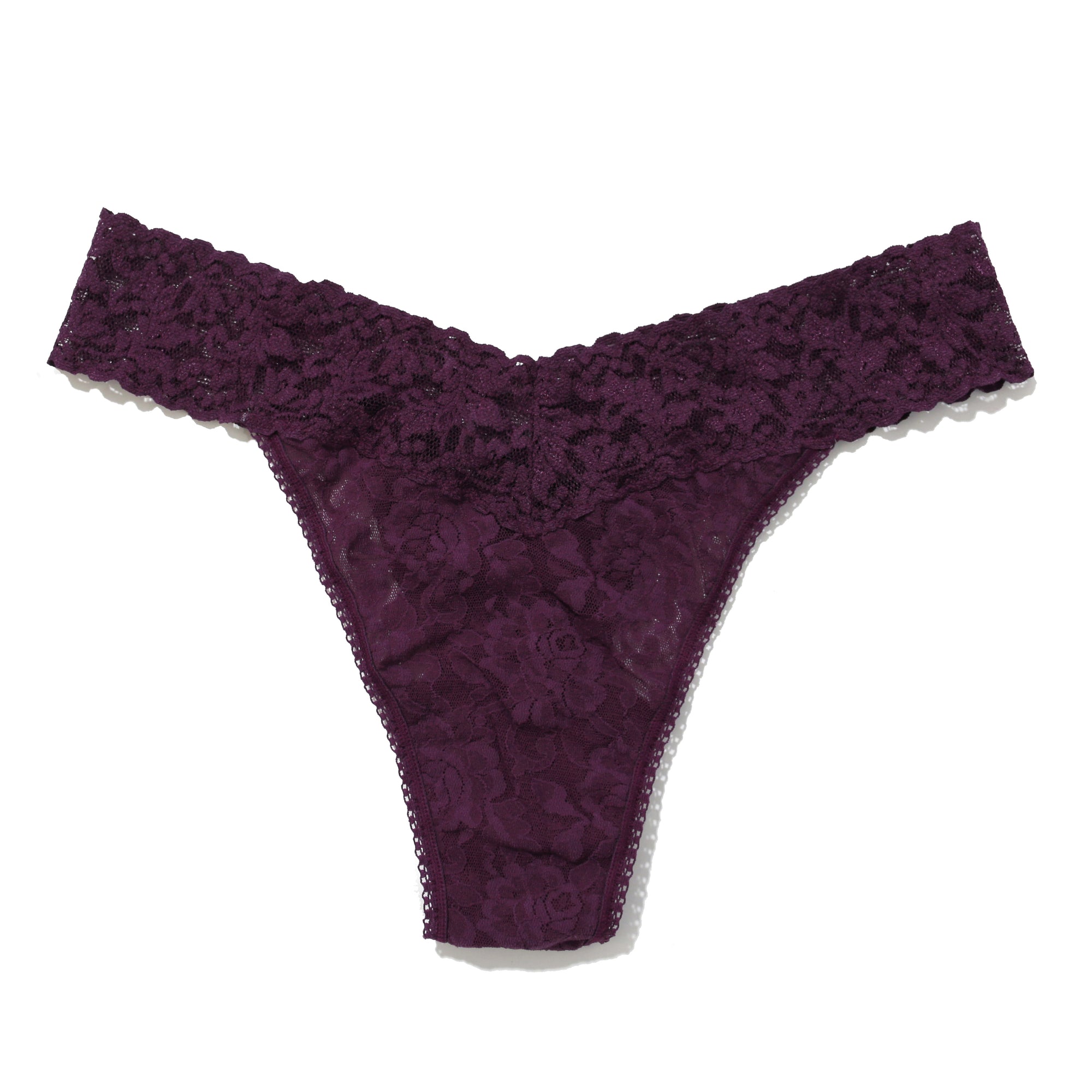 Signature Lace Original Rise Thong | Stone Fruit (Purple)