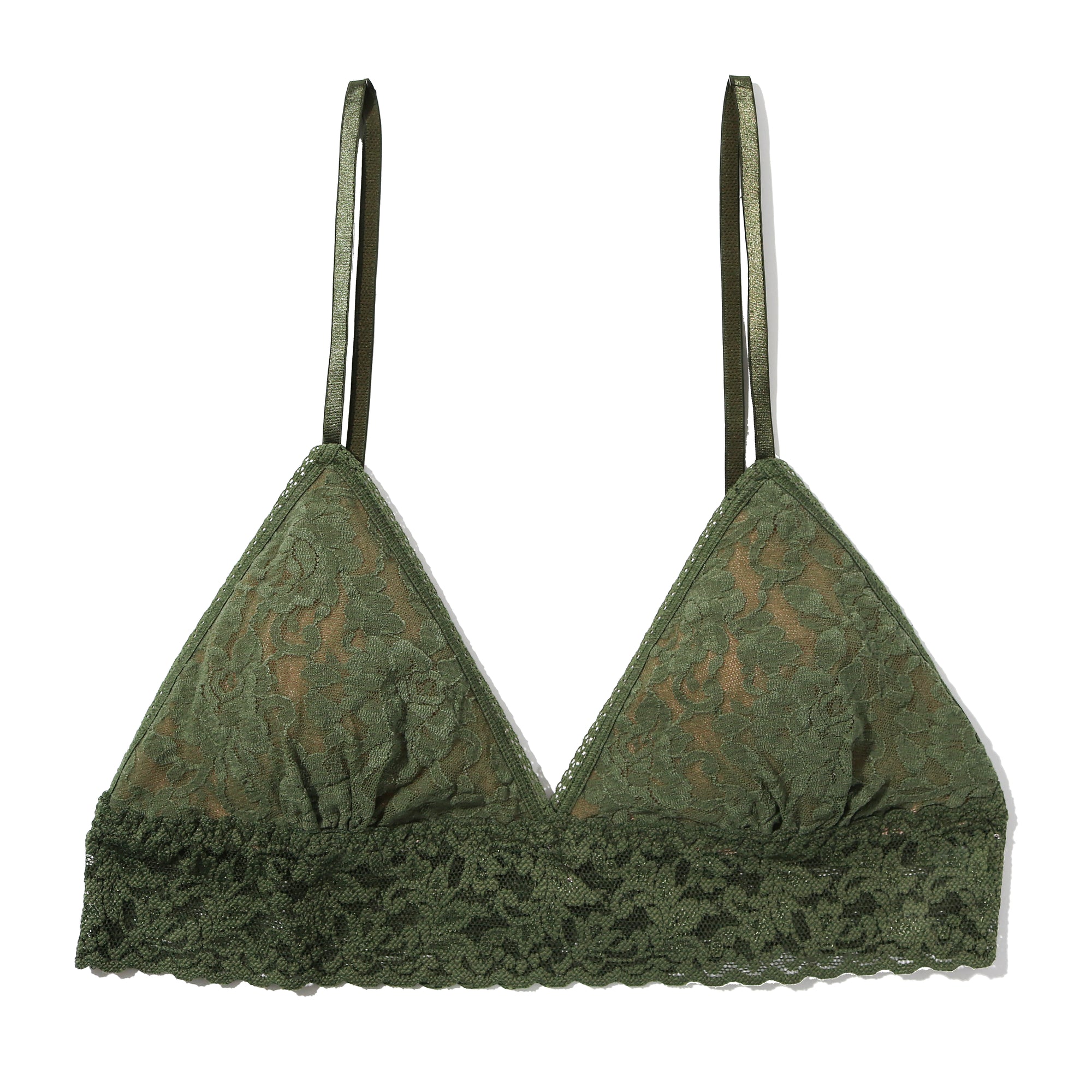 Signature Lace Padded Bralette | Herb Green