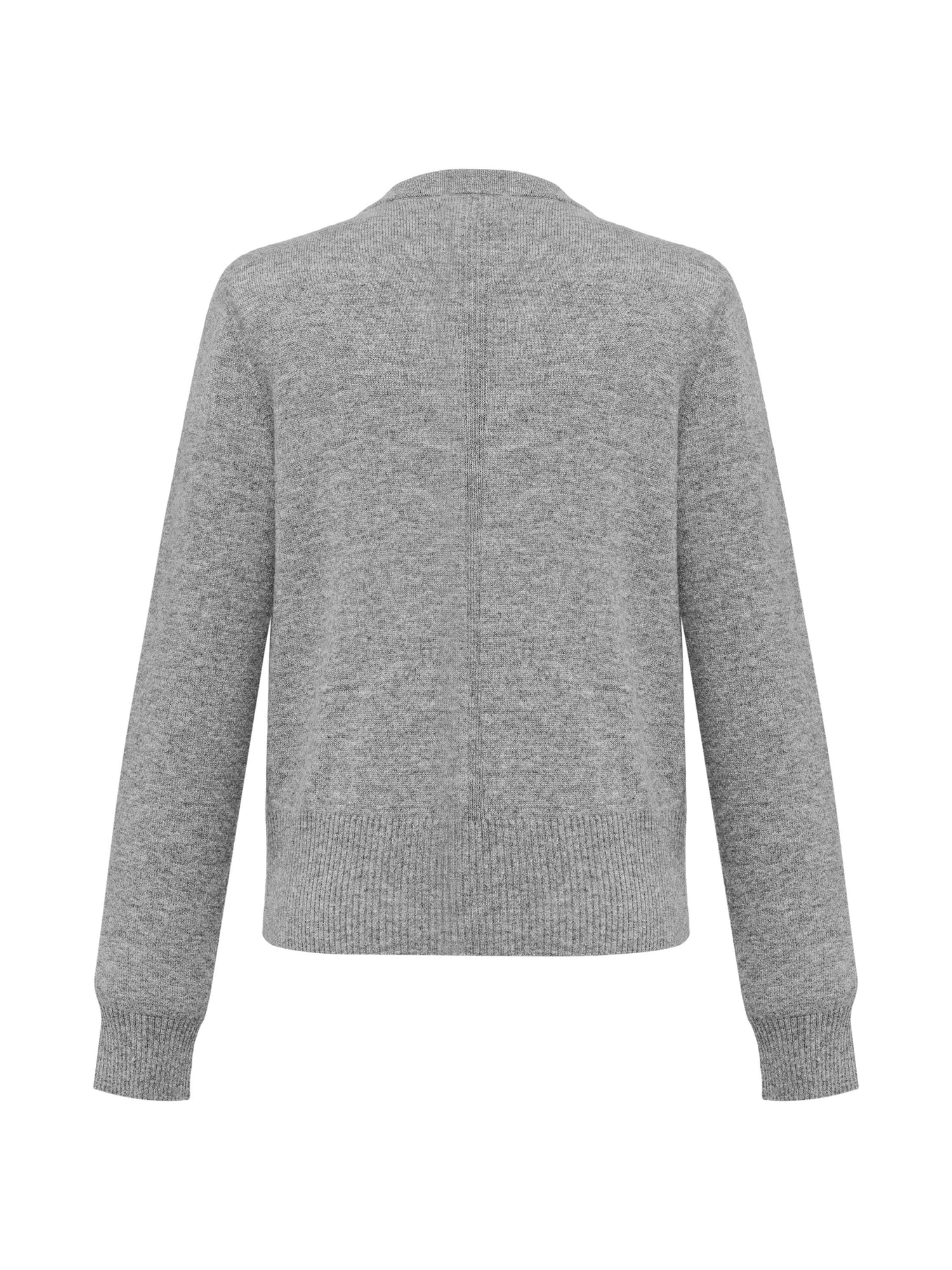 Wool Cashmere V-Neck Sequin Knit Cardigan | Grey