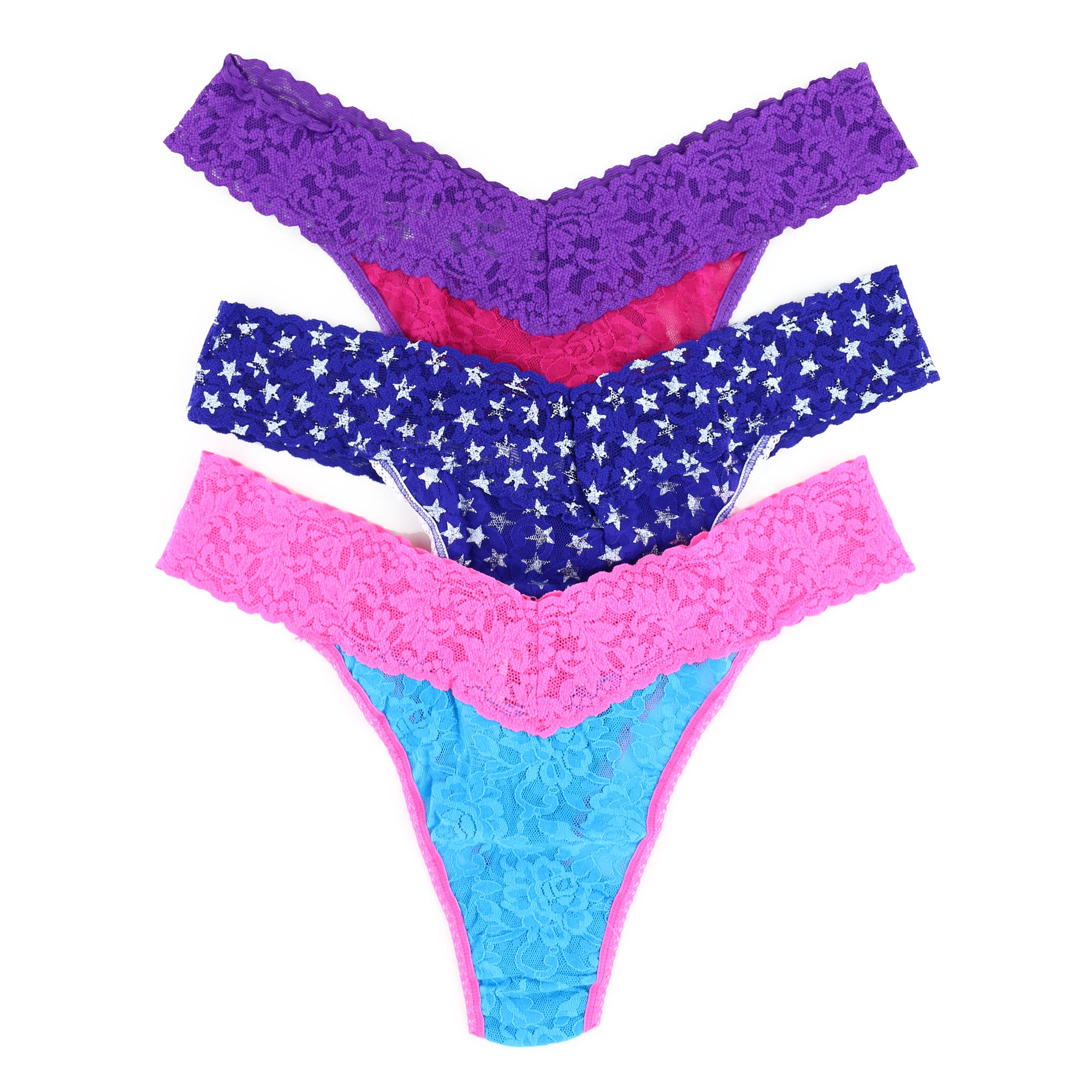 3 Pack Signature Lace Original Rise Thong | Islb/Fiep, Starry Night, Vntp/Tpur