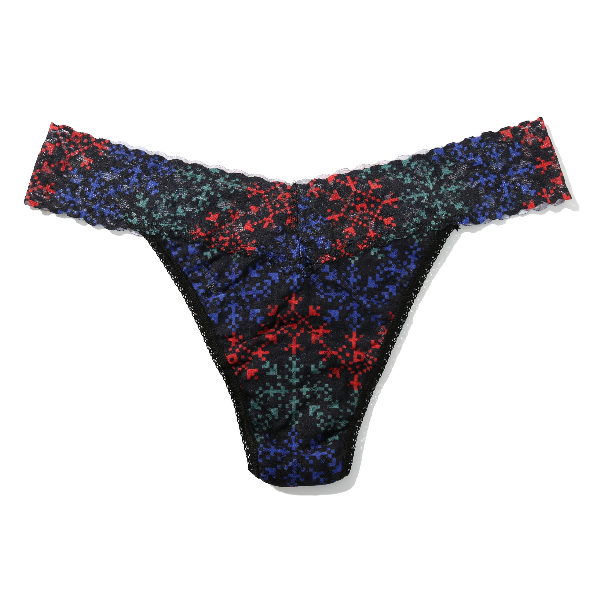 Signature Lace Original Rise Thong & Saxx Boxer Brief | Snow Flake Chevron (Black)