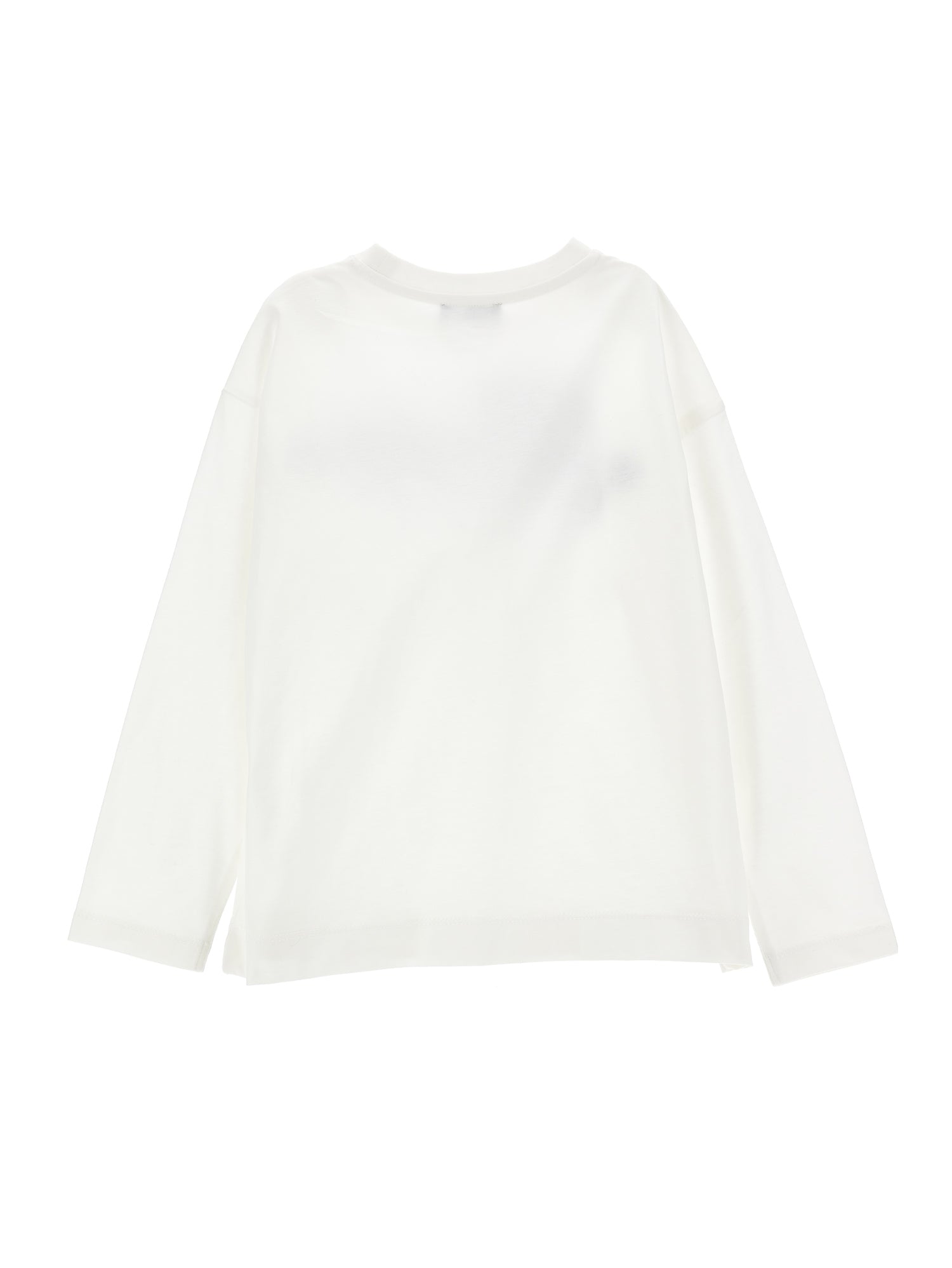 Girls | Long-Sleeved Embroidered T-Shirt | White Cream/Green