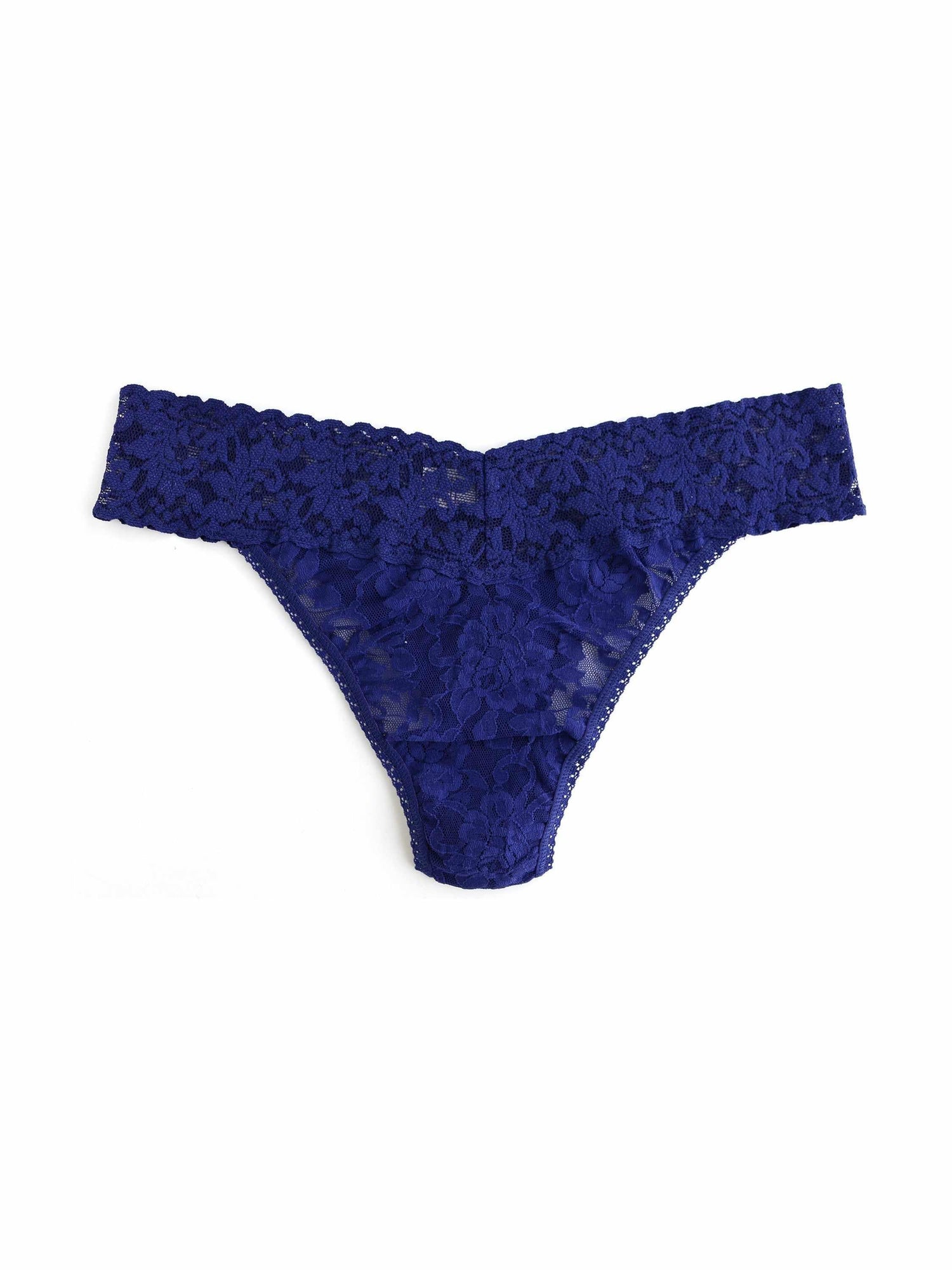 Signature Lace Low Rise Thong | Odyssey Blue