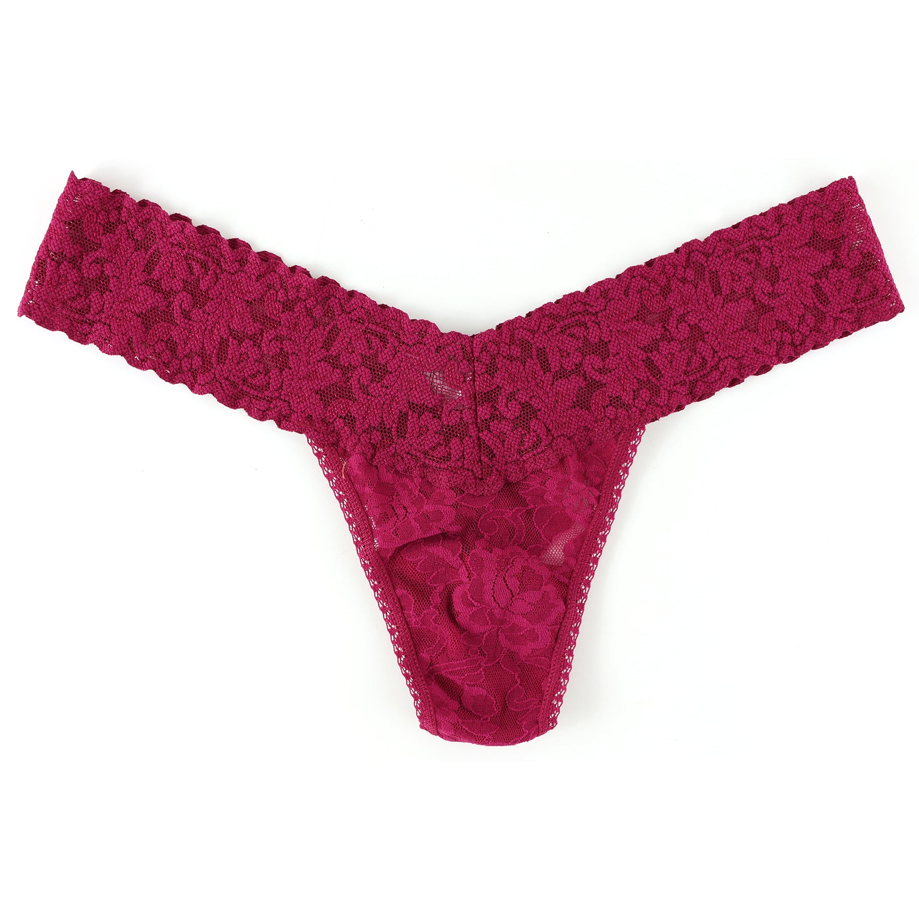 Signature Lace Low Rise Thong - V1 | Dark Pomegranate Red