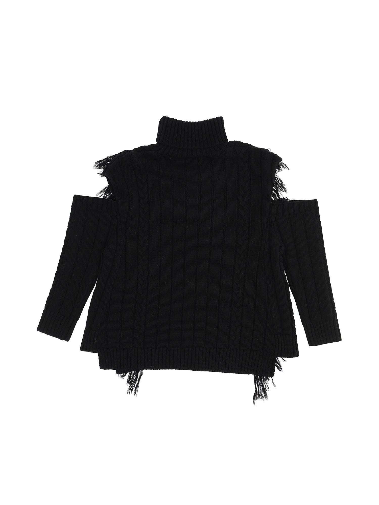 Girls | Sweater With Fringes | Black
