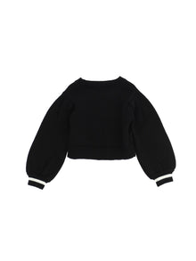 Girls | Embroidered Knit Sweater | Black