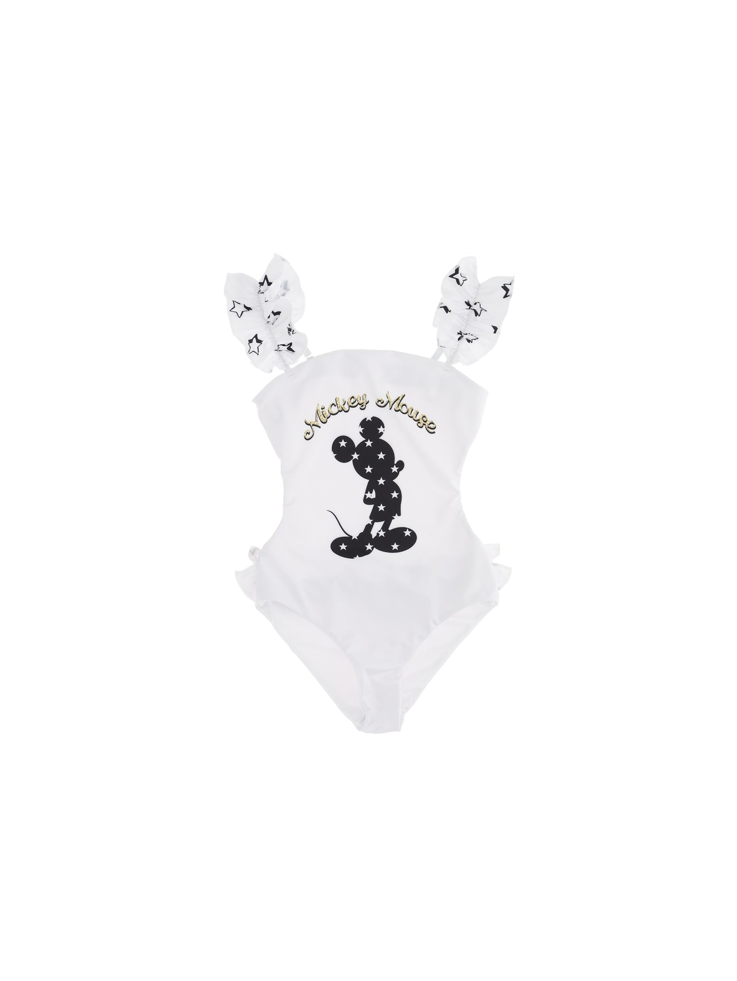 Girls | Stretch Mickey Mouse Costume | White/Black