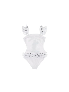 Girls | Stretch Mickey Mouse Costume | White/Black