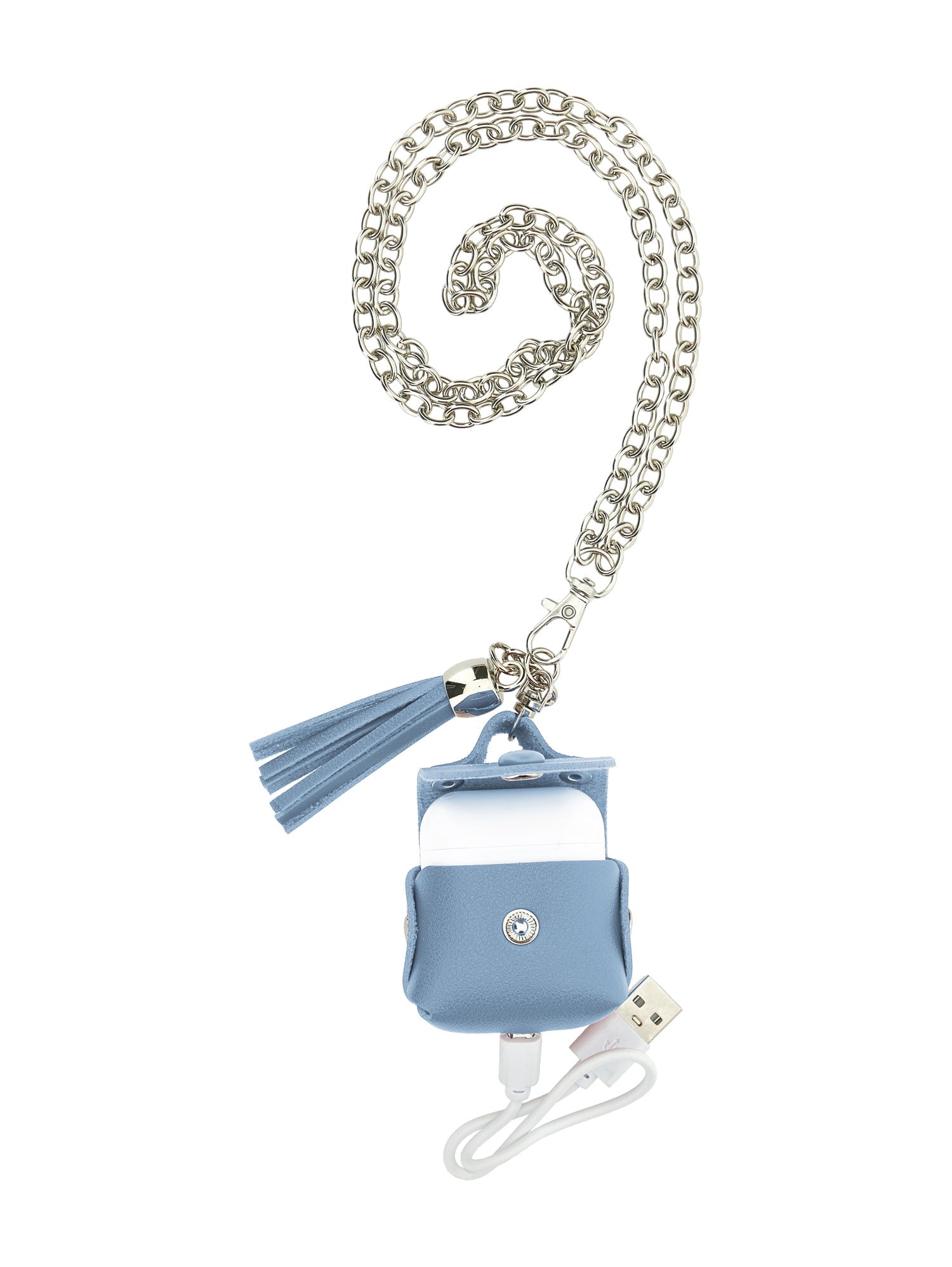 Girls | Leather Earphone Case | Powder Blue