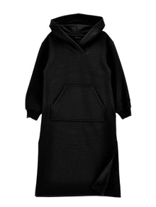 Girls | Fleece Dress With Slit | Black