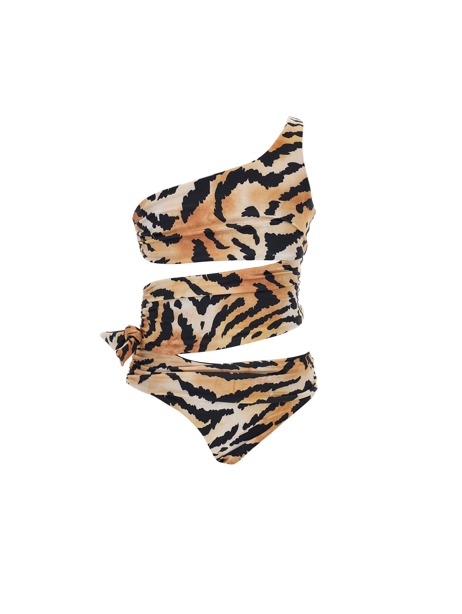 Girls | Tiger Print One-Piece Swimsuit | Caramel/Black