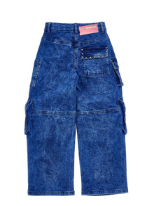 Girls | Indigo Cargo Jeans | Indigo Denim