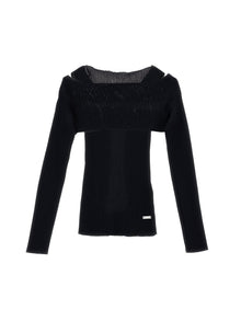 Girls | Knit Tank Top And Crop Top Set | Black