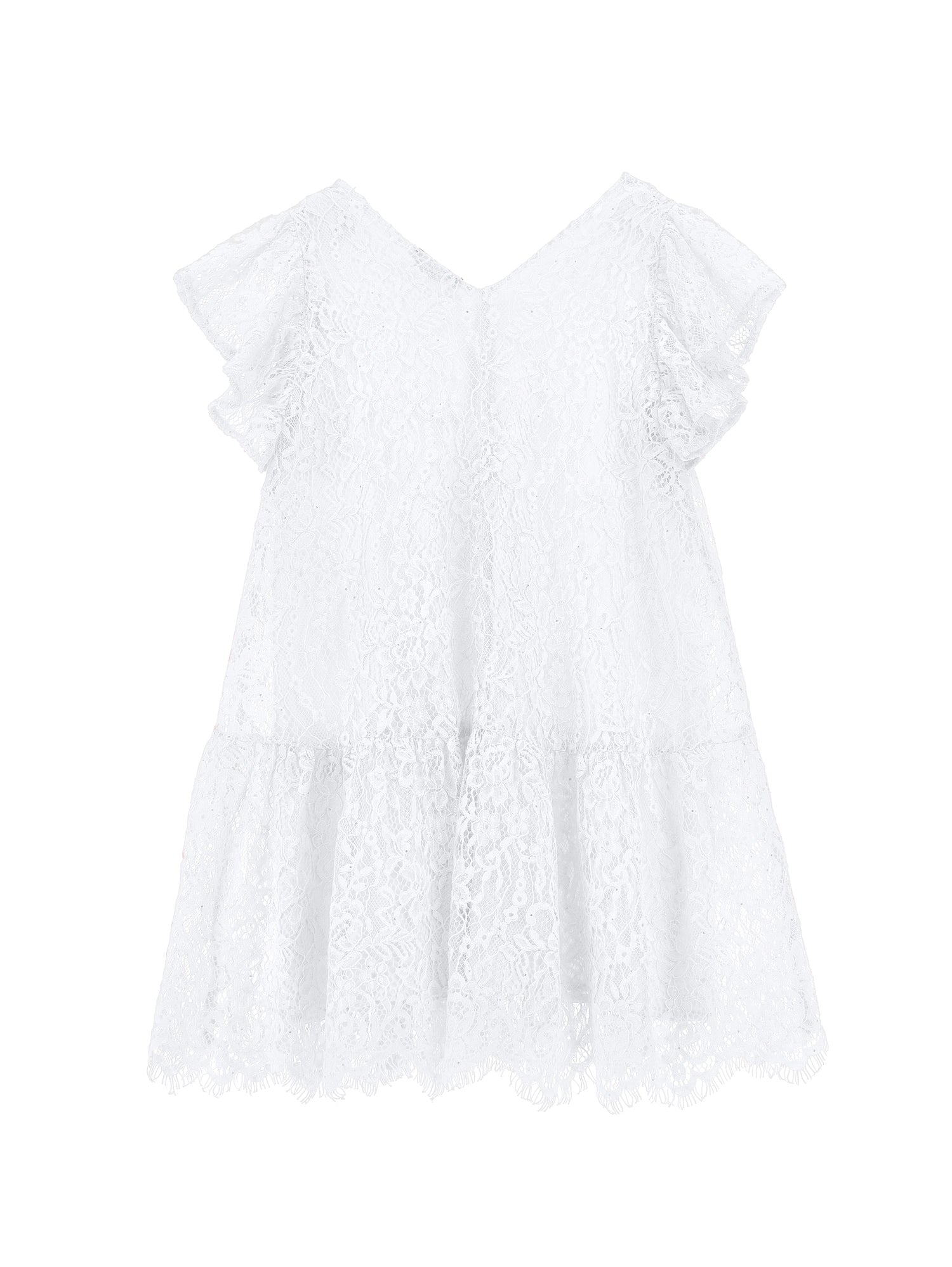 Girls | Low Waist Lace Dress | White