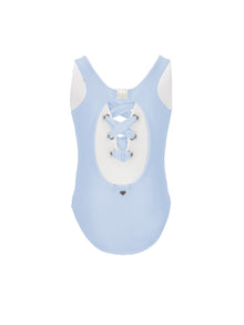 Girls | One-Piece Corset Swimsuit | Sky Blue