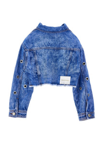 Girls | Denim Jacket With Sails | Stone Denim Blue