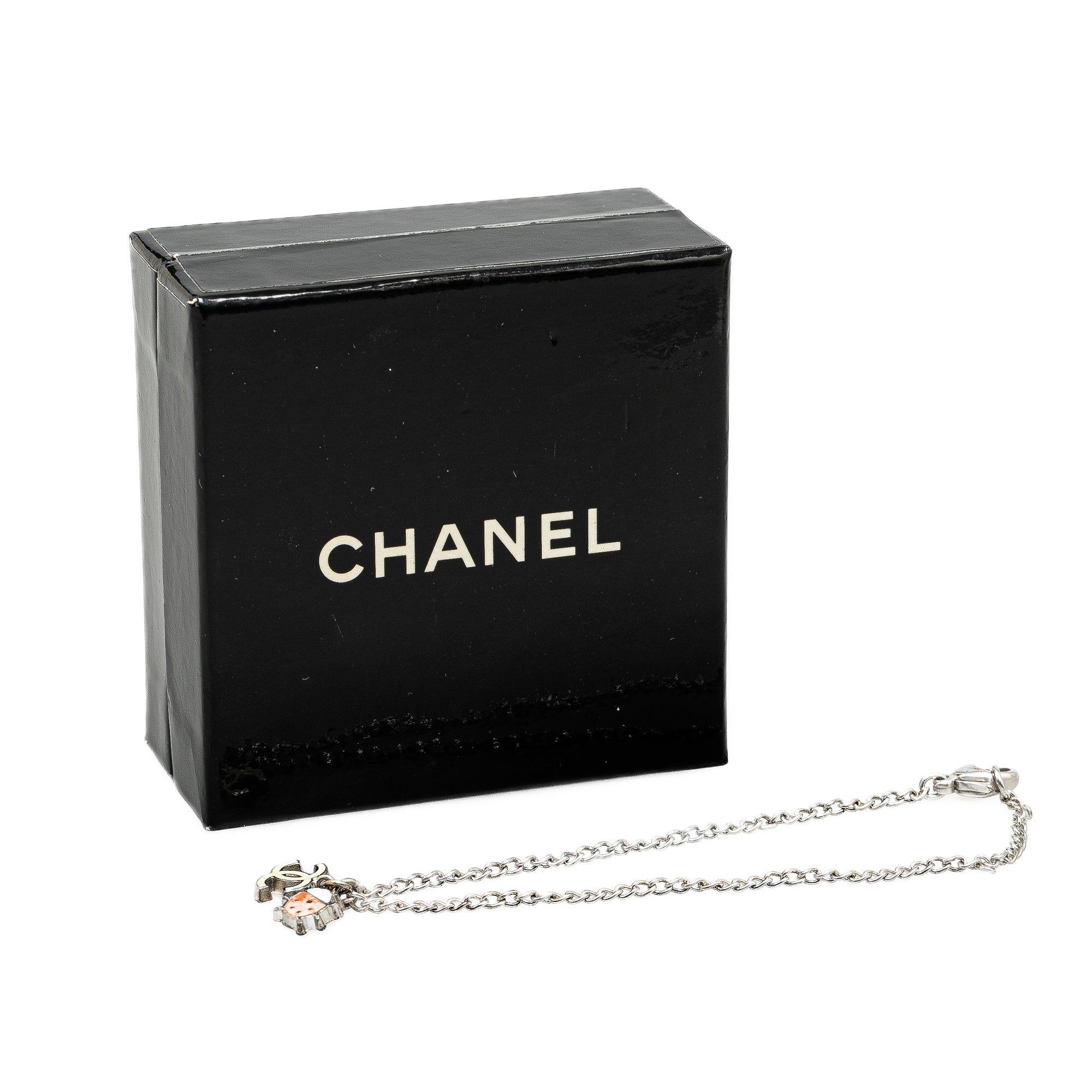 Chanel | Pre-Owned Silver Plated CC Ladybug Charm Bracelet | Silver