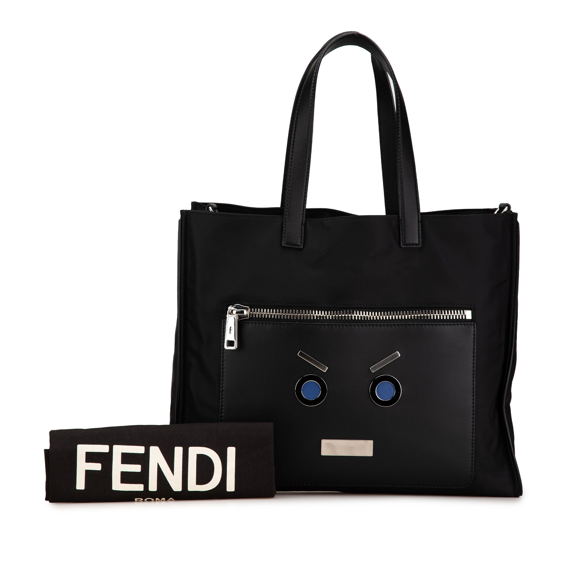 Fendi | Pre-Owned Large Nylon Faces Tote | Black