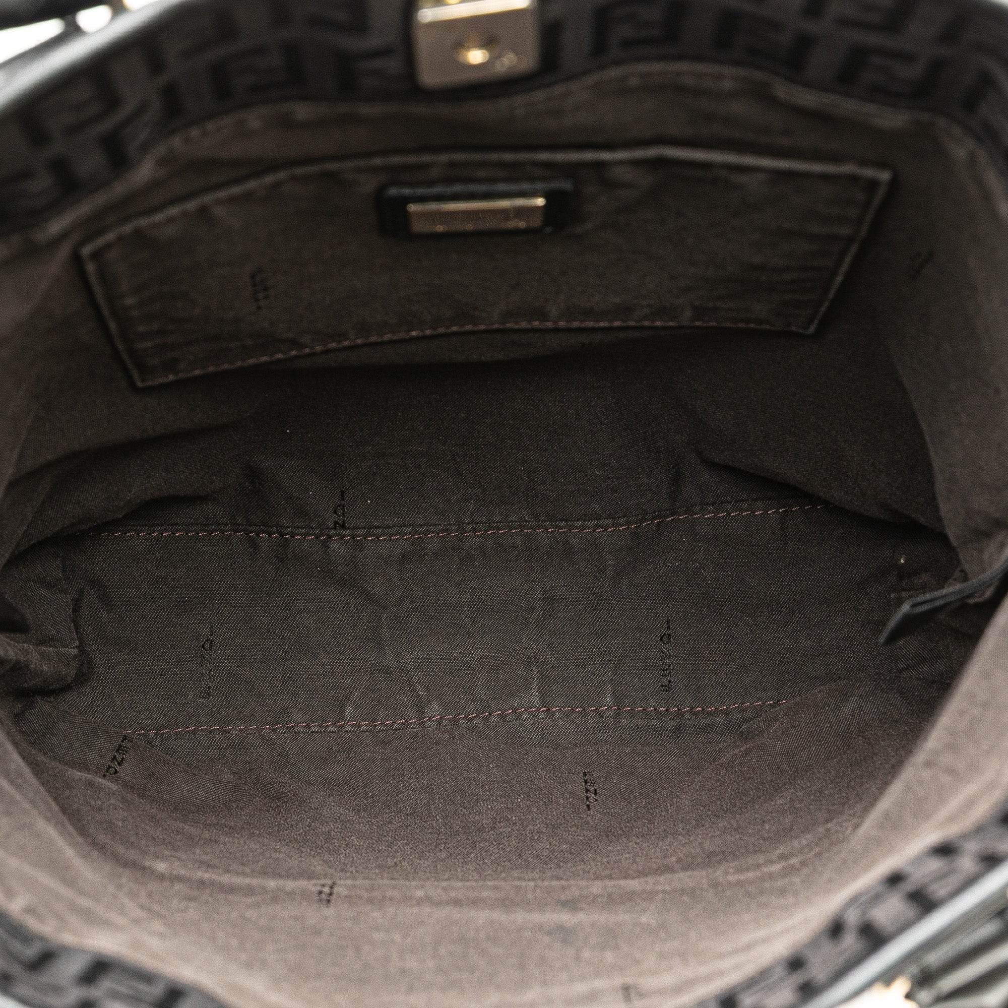 Fendi | Pre-Owned Zucchino Canvas Chef Front Pocket Shopping Tote | Brown/Dark Brown