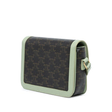 Celine | Pre-Owned Teen Triomphe Coated Canvas and Calfskin Triomphe Crossbody | Brown/Dark Brown