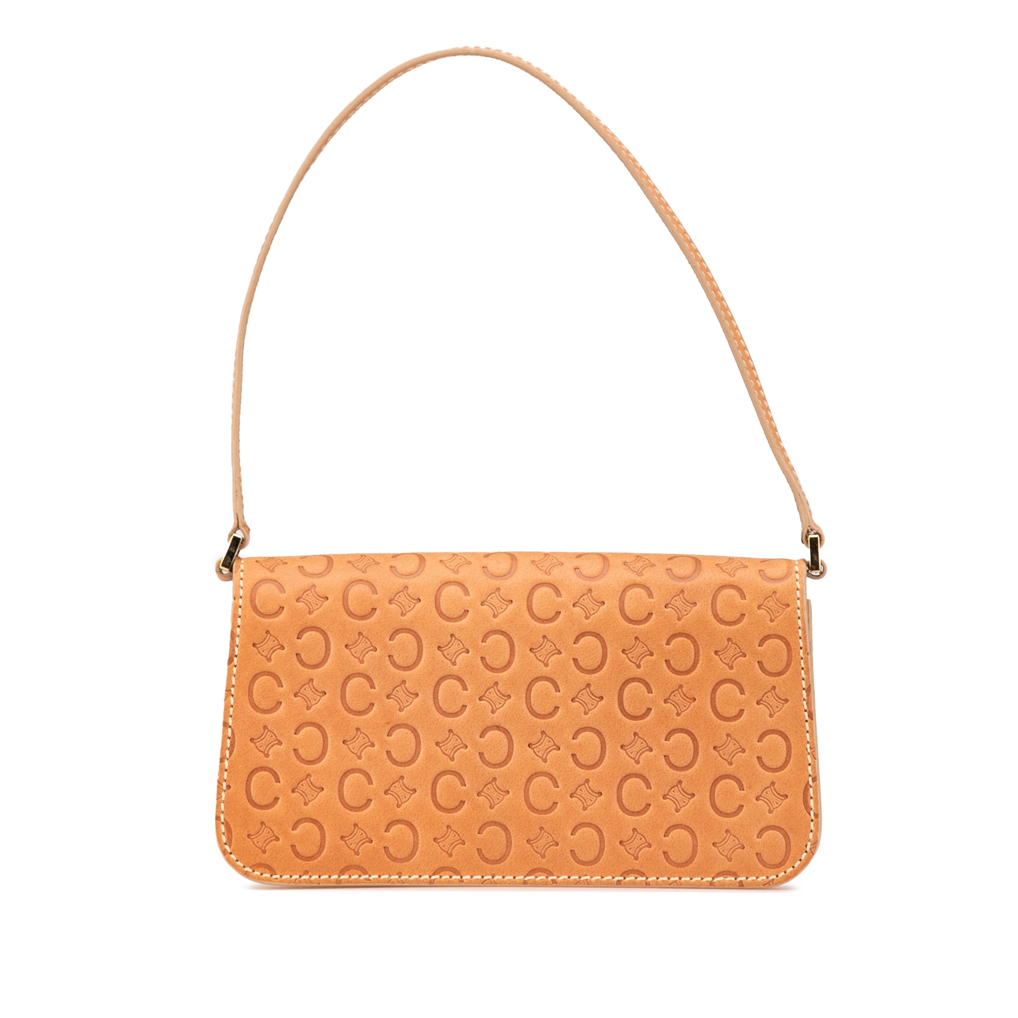 Celine | Pre-Owned C Macadam Leather Pochette | Brown/Beige