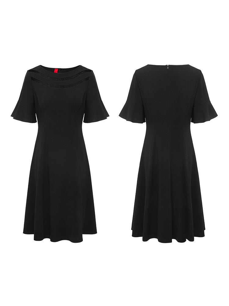 Detailed Waist Dress | Black