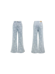Slightly Flared Slit Jeans | Blue