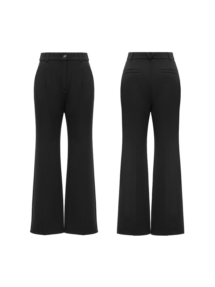 Bootcut Wool Pants | Black