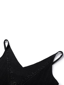V-neck Knitted Vest | Black