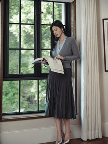 Faux Two-Piece Pullover | Grey