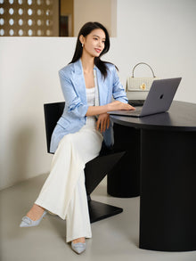 Silk Blazer | Blue