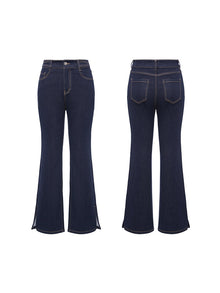 Split-Bootcut Denim Jeans | Navy