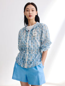 Vibrant Printed Jacket | Blue