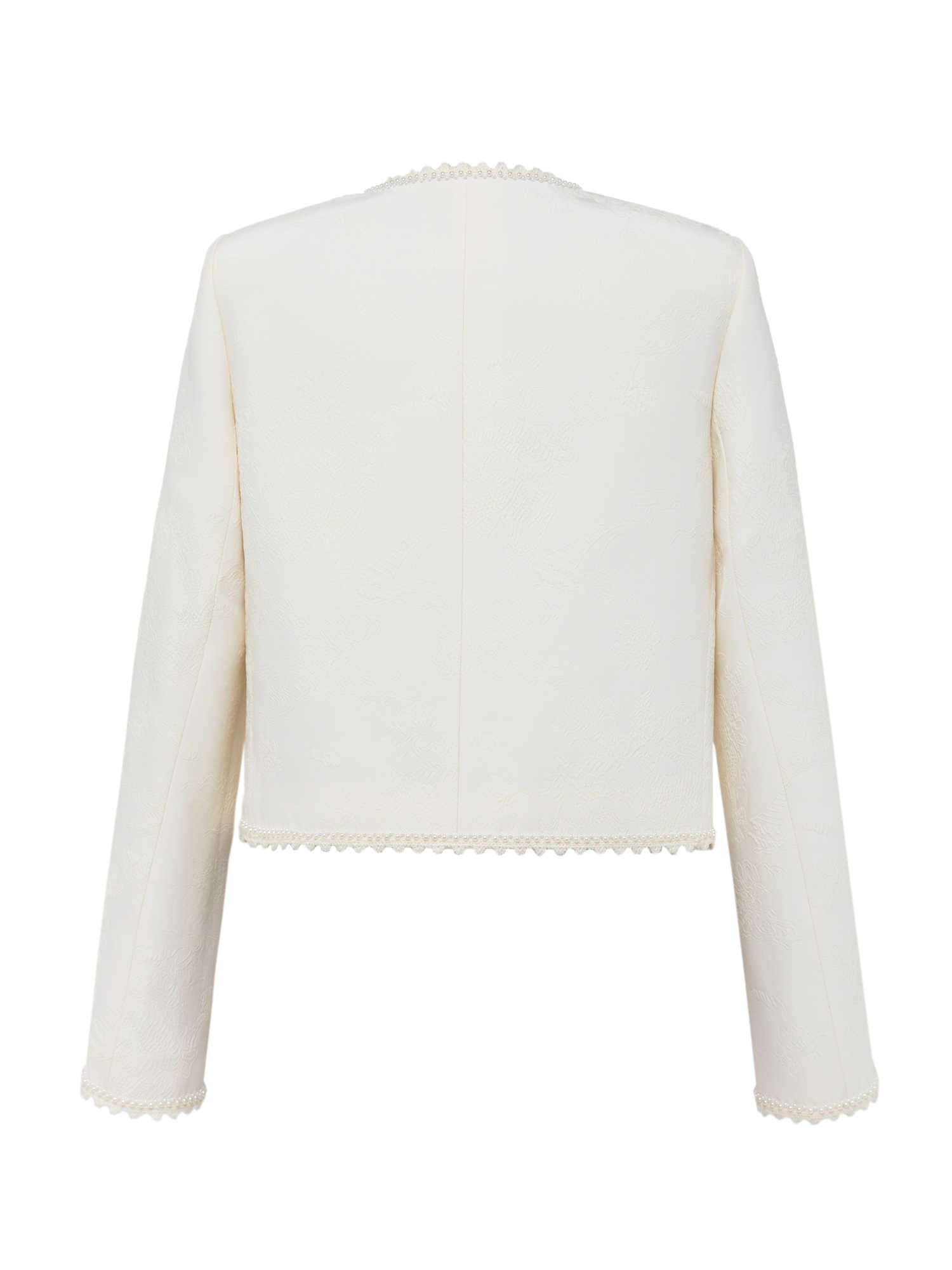 Silk and Wool Short Jacket | White