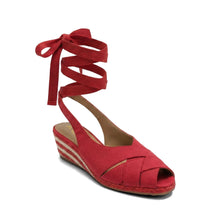 Roberta Dress Wedge | Rich Red Linen