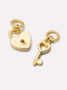 14K Gold Plated Heart Love Vday Earring Charms For Women Ana Luisa Lock And Key Charms