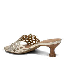 Kirah Sandal Heel | Soft Gold Faux Metallic Nappa