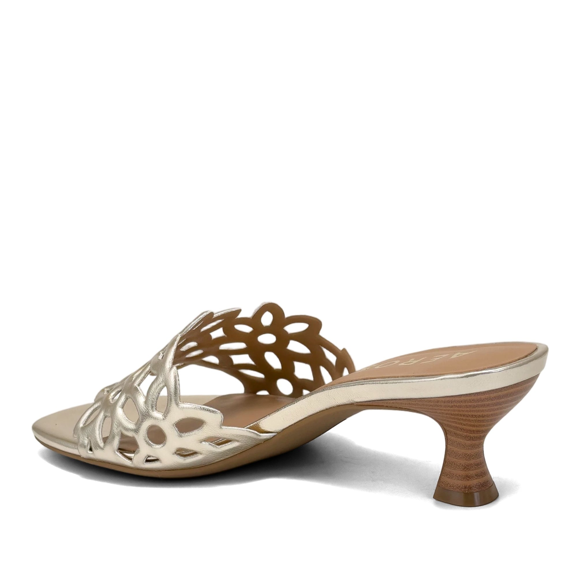 Kirah Sandal Heel | Soft Gold Faux Metallic Nappa