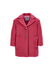 Girls | Cf Diamonds Cloth Coat | Fuchsia Red